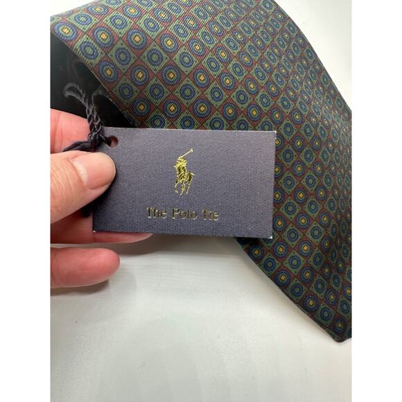 NEW Polo Ralph Lauren Men's Navy Geometric One Size Hand Made USA Silk $49.50 - Picture 4 of 6